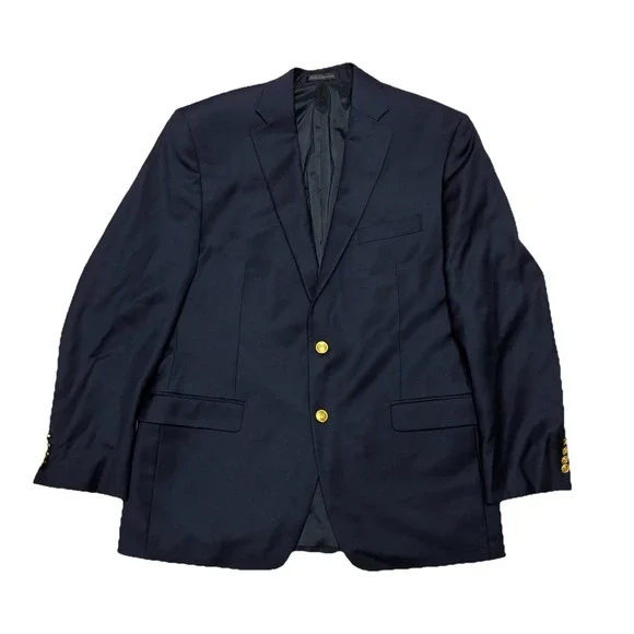 Lauren Ralph Lauren Blazer‎ Men's 42R Navy Wool Gold Buttons Sport Coat